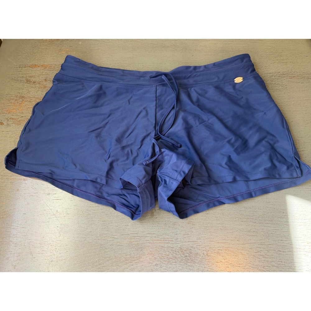 ZeroXposur Womens Navy Blue Swim Shorts with Built-in Brief Size XL 14